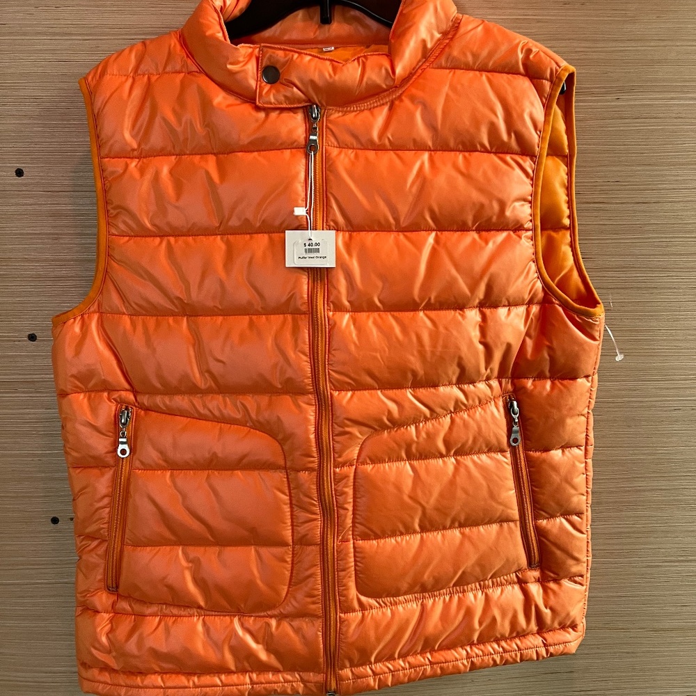Orange Puffer Vest Medium